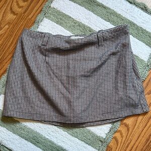 Abercrombie & Fitch Houndstooth Mini Skirt - Brown & Black
